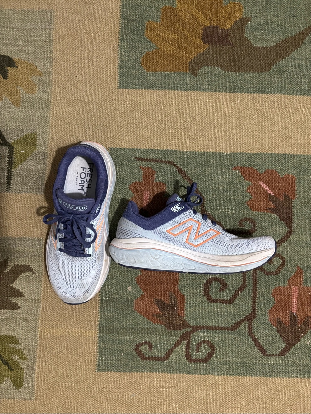 New Balance Women's Athletic Running Shoes - Light blue, Navy & Peach